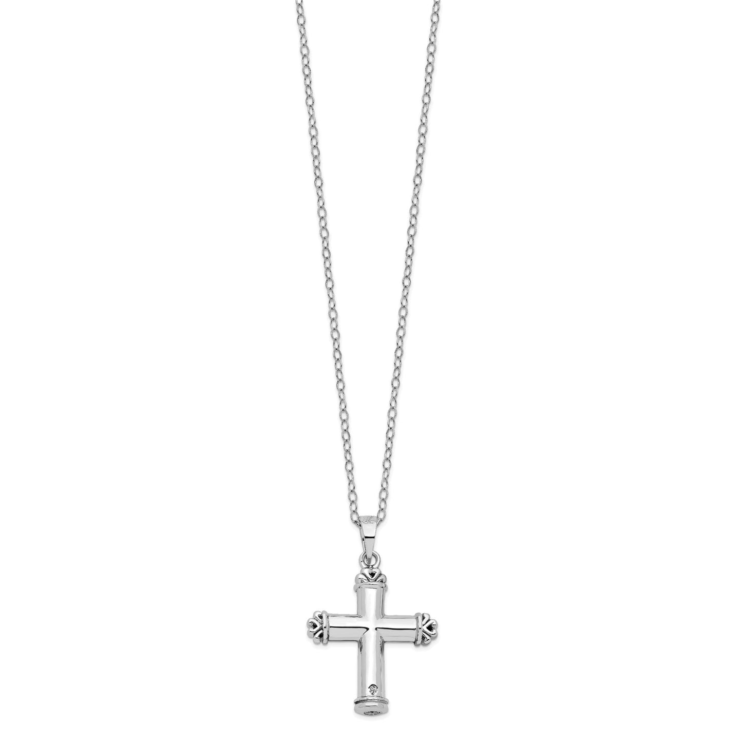 SE Cross Ash Holder | Rhodium Plated Sterling Silver | Sentimental Expressions