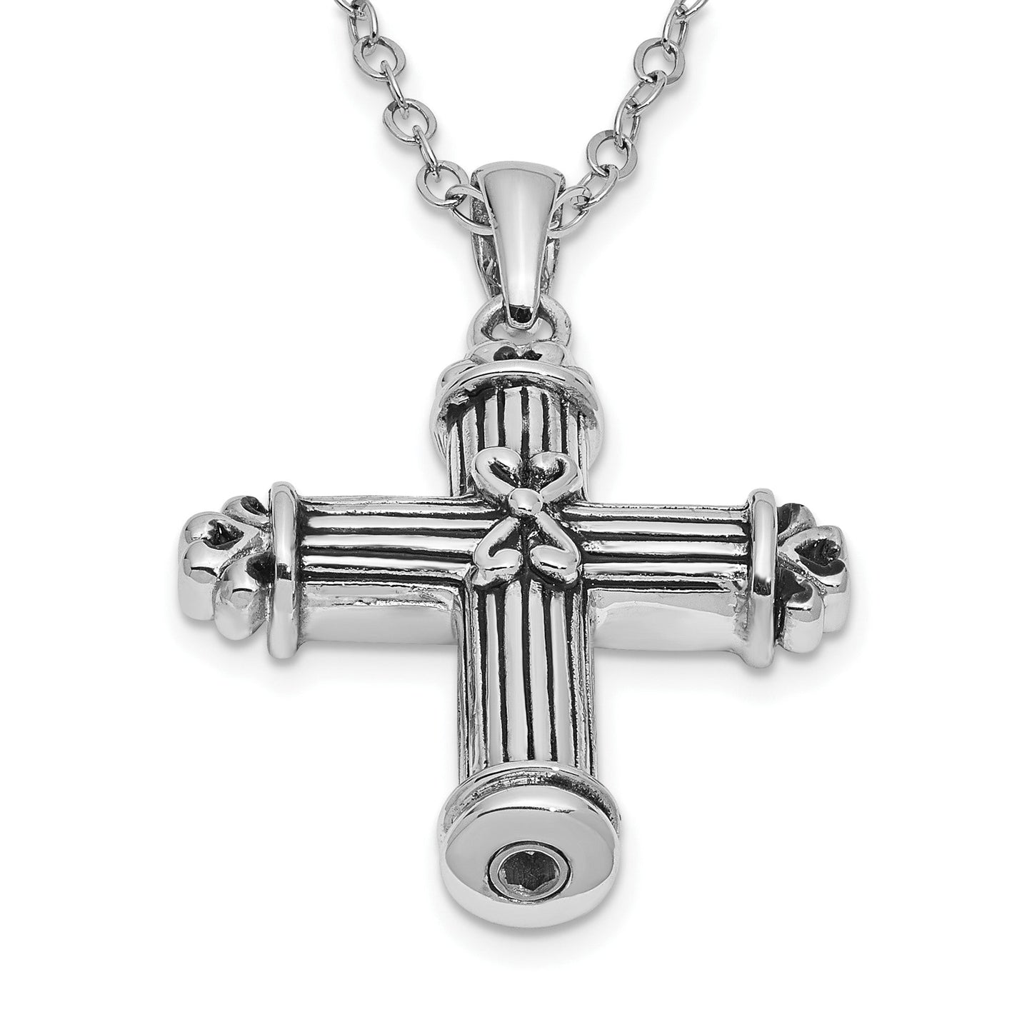 SE Cross Ash Holder | Rhodium Plated Sterling Silver | Sentimental Expressions