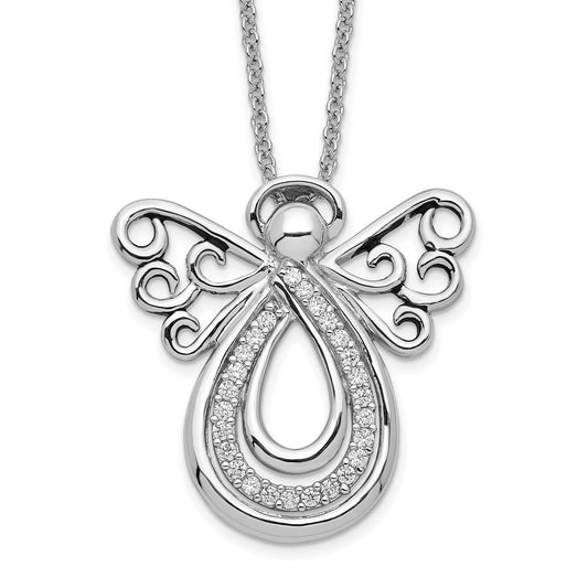 SE Angel Of Comfort | Rhodium Plated Sterling Silver | Sentimental Expressions