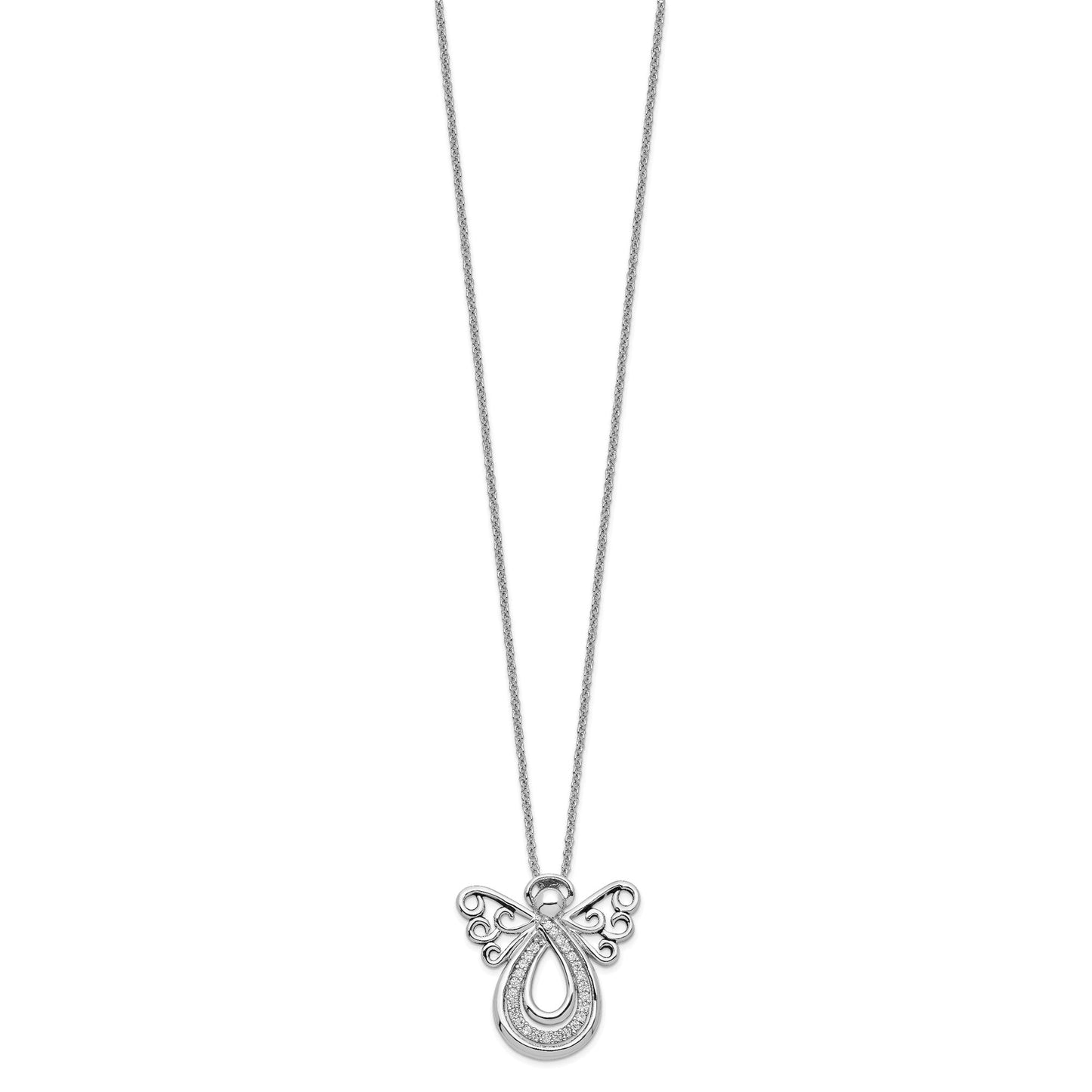SE Angel Of Comfort | Rhodium Plated Sterling Silver | Sentimental Expressions