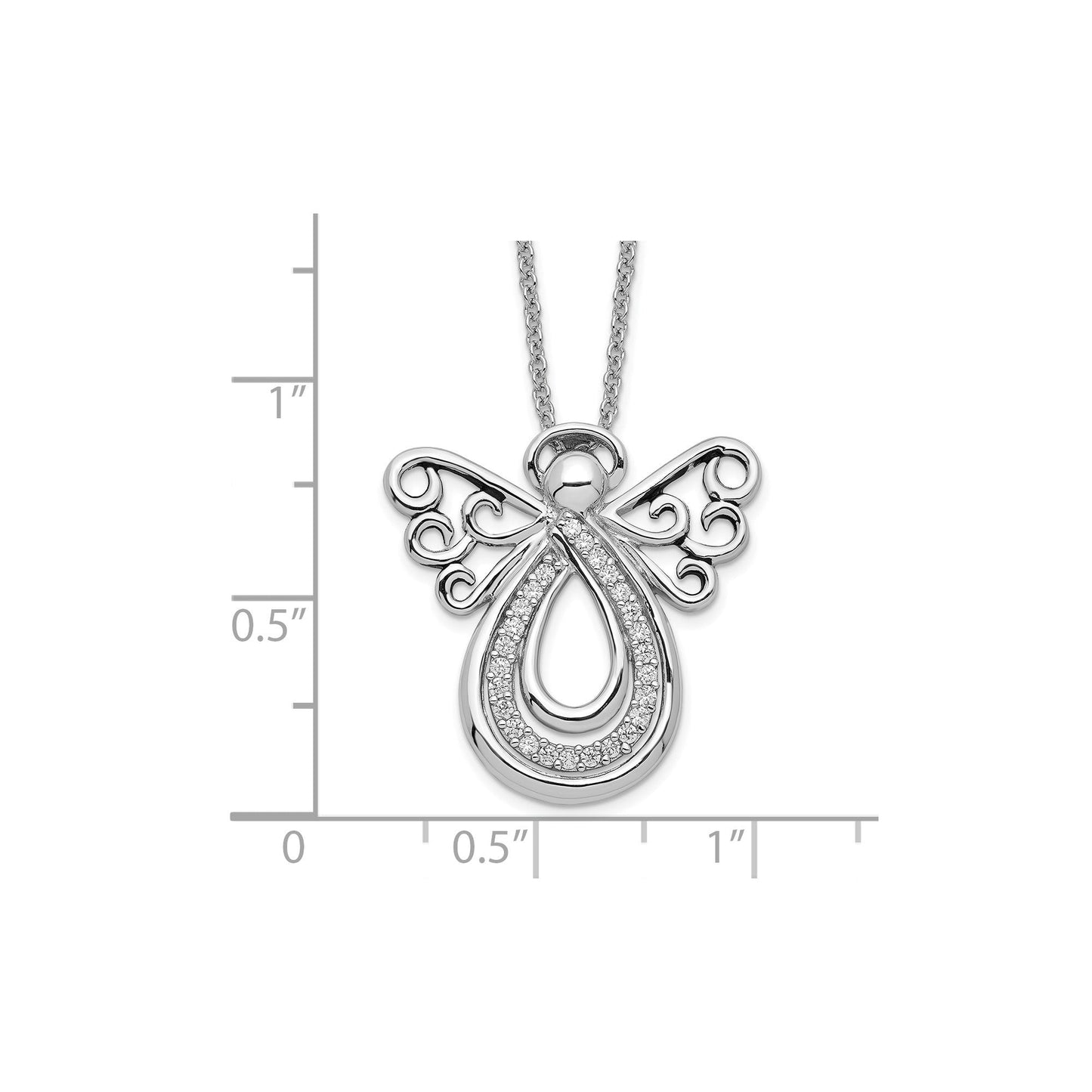 SE Angel Of Comfort | Rhodium Plated Sterling Silver | Sentimental Expressions