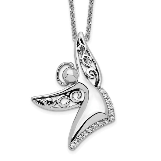 SE Angel Of Joy | Rhodium Plated Sterling Silver | Sentimental Expressions