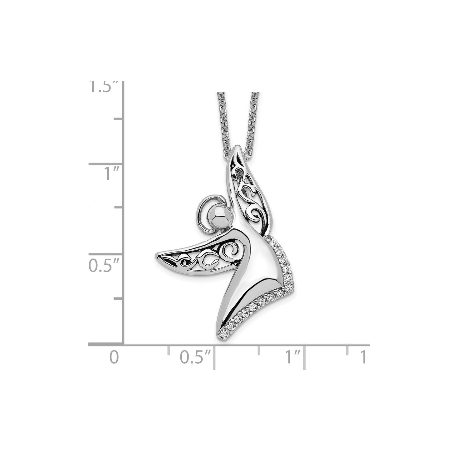 SE Angel Of Joy | Rhodium Plated Sterling Silver | Sentimental Expressions