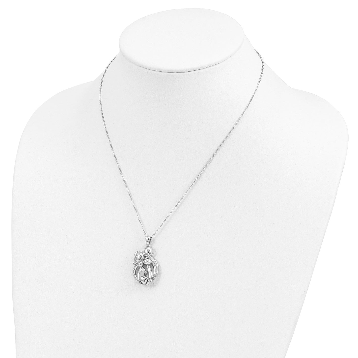 SE Family of 4 Gathering | Rhodium Plated Sterling Silver | Sentimental Expressions