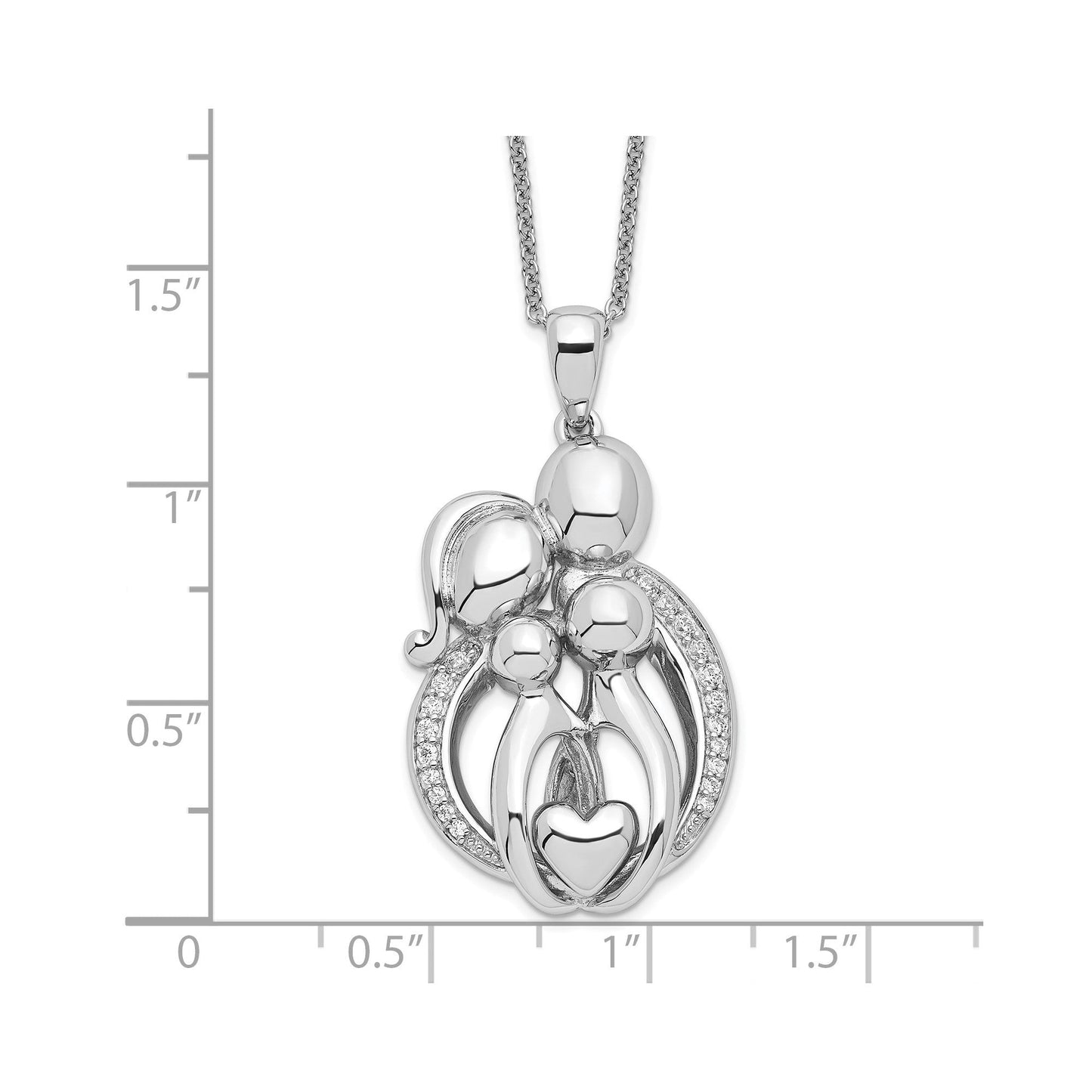 SE Family of 4 Gathering | Rhodium Plated Sterling Silver | Sentimental Expressions