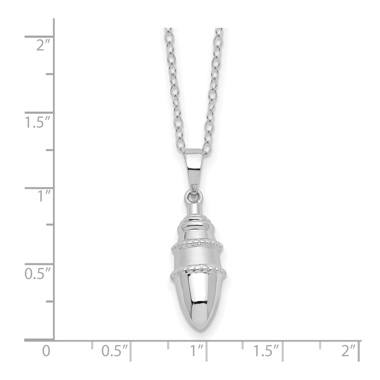 SE Beaded Bulb Shaped Ash Holder | Rhodium Plated Sterling Silver | Sentimental Expressions