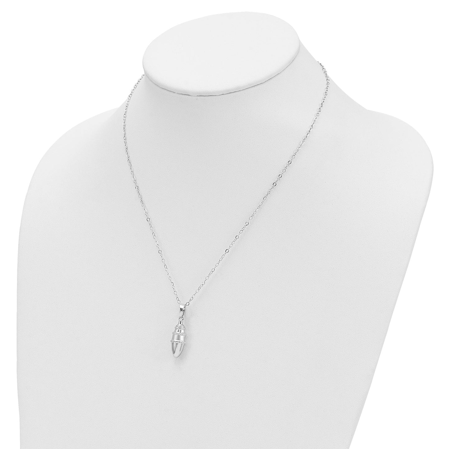 SE Beaded Bulb Shaped Ash Holder | Rhodium Plated Sterling Silver | Sentimental Expressions