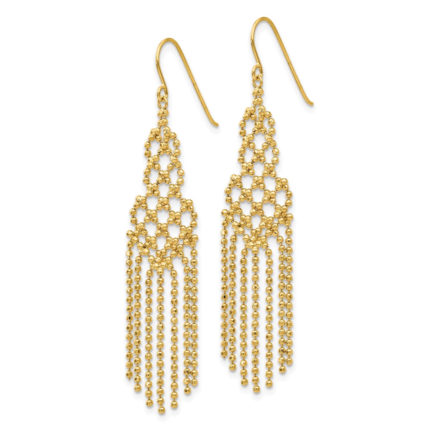 GE 14K Bead Chain Earrings