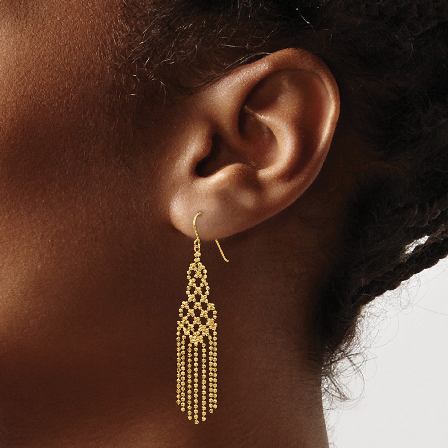 GE 14K Bead Chain Earrings
