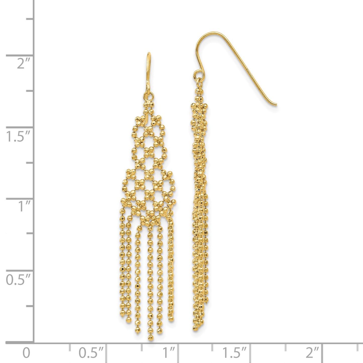GE 14K Bead Chain Earrings