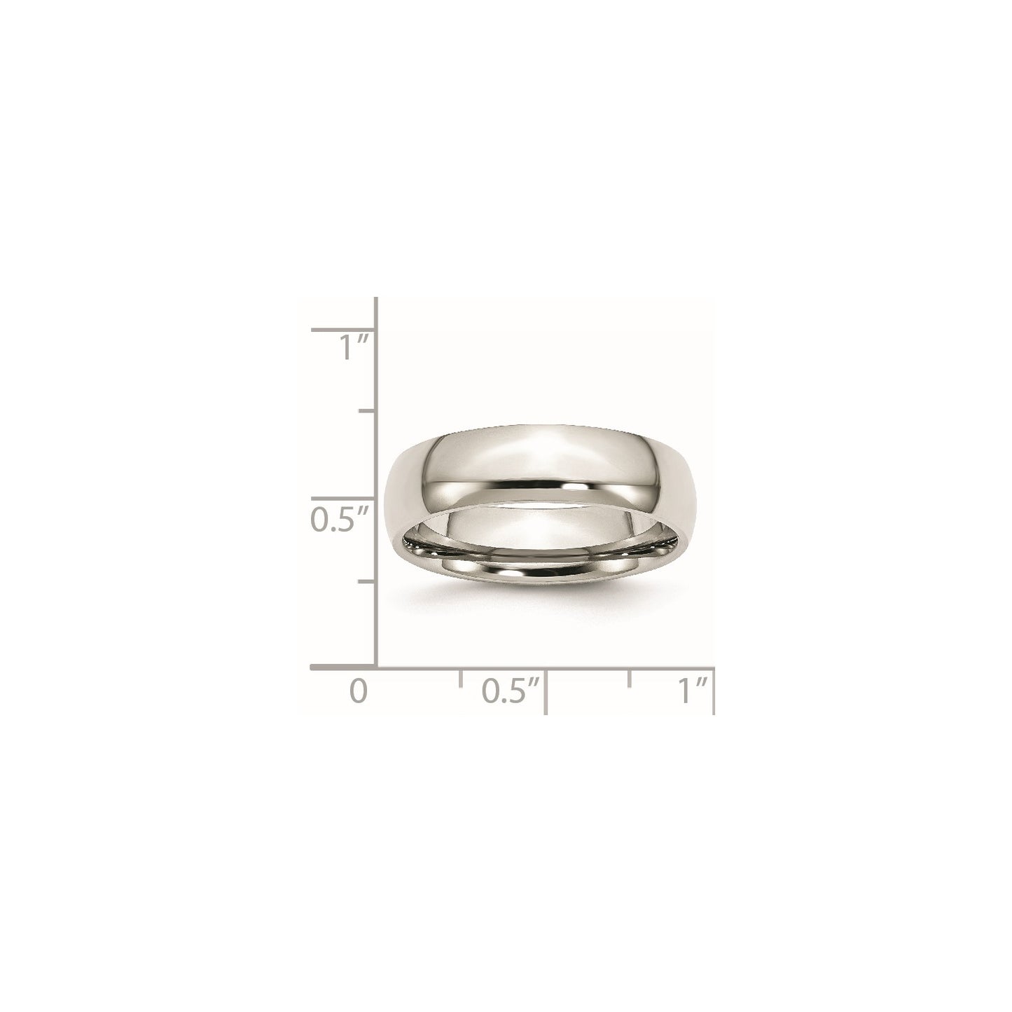 MJ Stainless Steel Polished 6mm Half Round Band