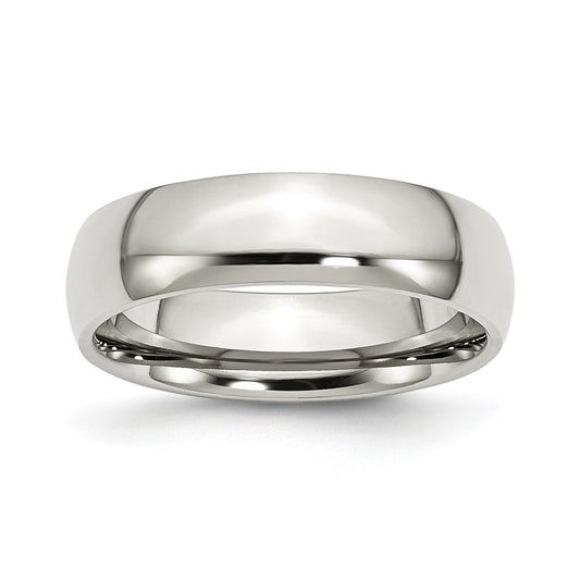 MJ Stainless Steel Polished 6mm Half Round Band