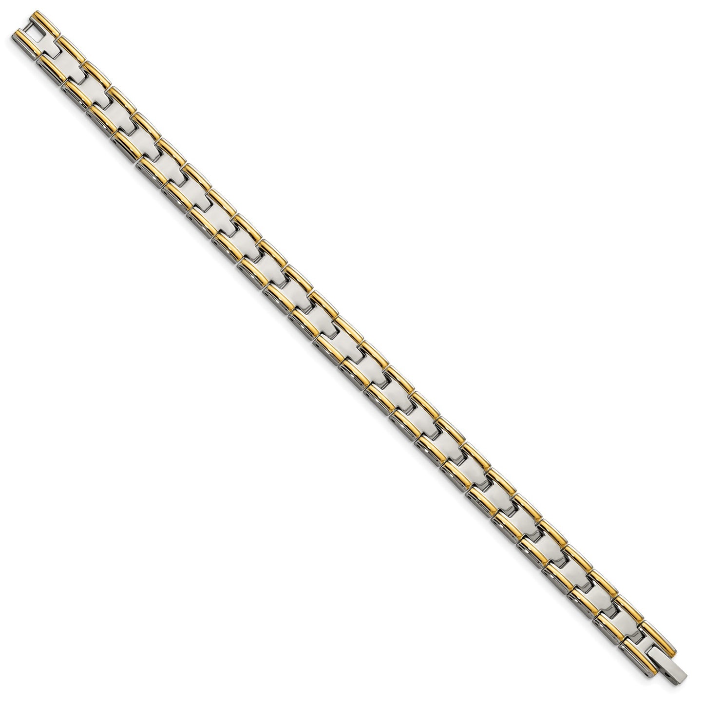 MJ Stainless Steel Polished Yellow IP-plated 8.5 inch Link Bracelet