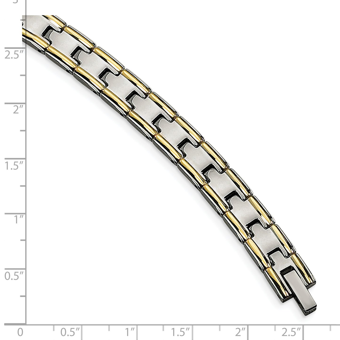 MJ Stainless Steel Polished Yellow IP-plated 8.5 inch Link Bracelet