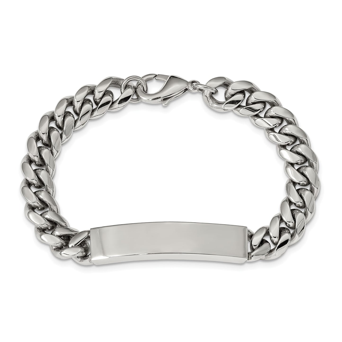 MJ Stainless Steel Polished Curb Chain 8.25 inch ID Bracelet