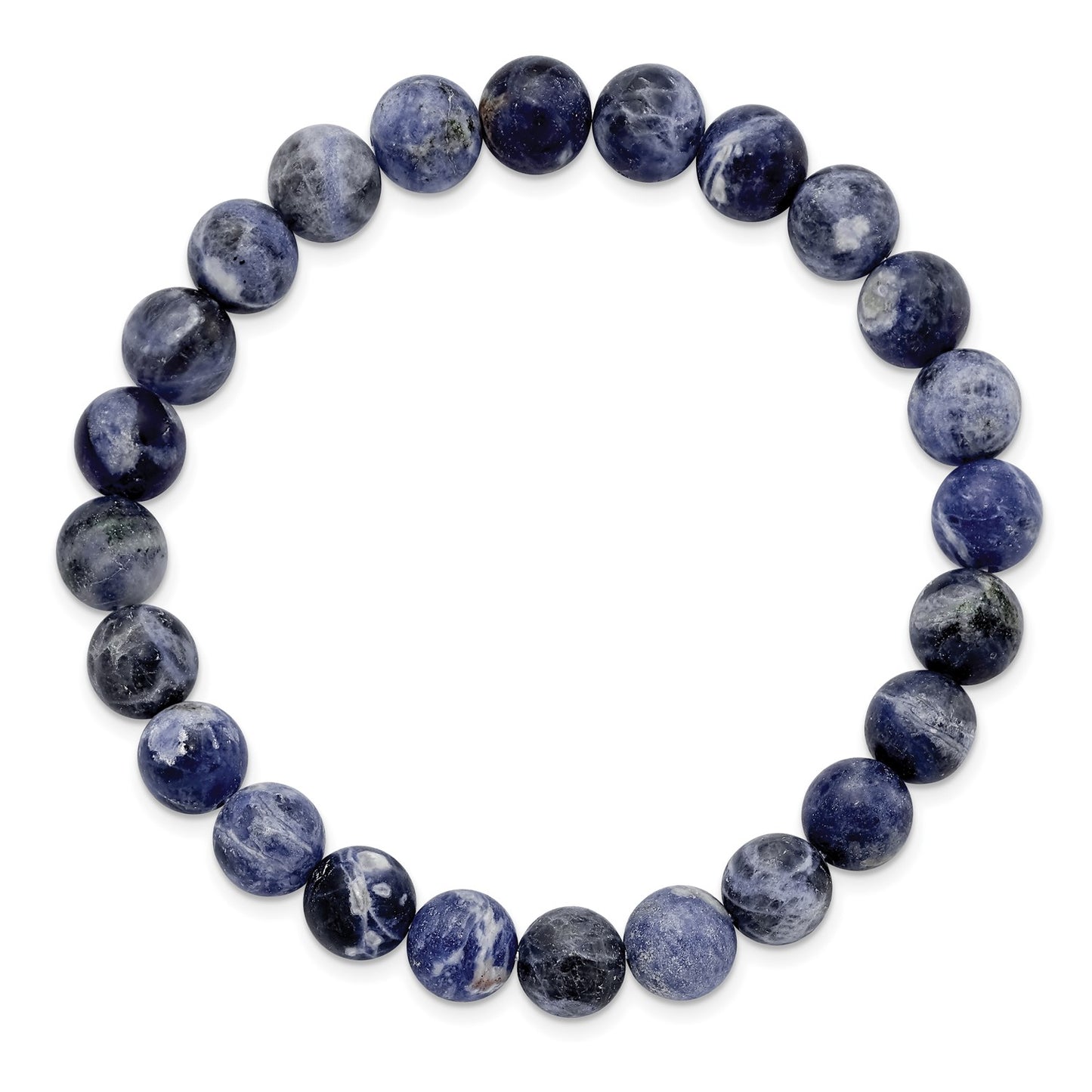MJ 8mm Sodalite Agate Beaded Stretch Bracelet
