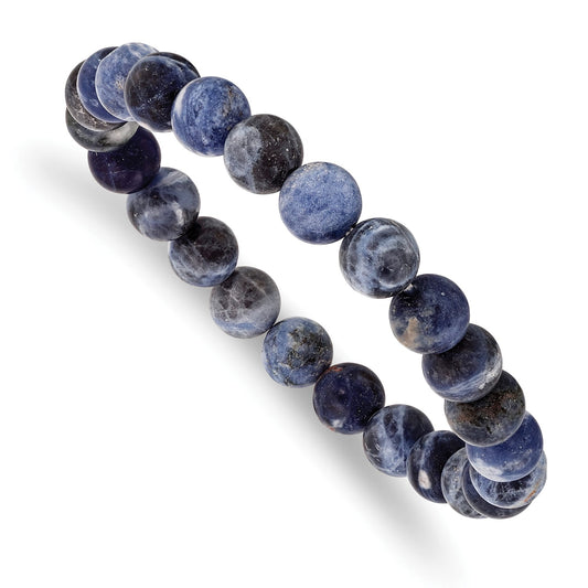 MJ 8mm Sodalite Agate Beaded Stretch Bracelet