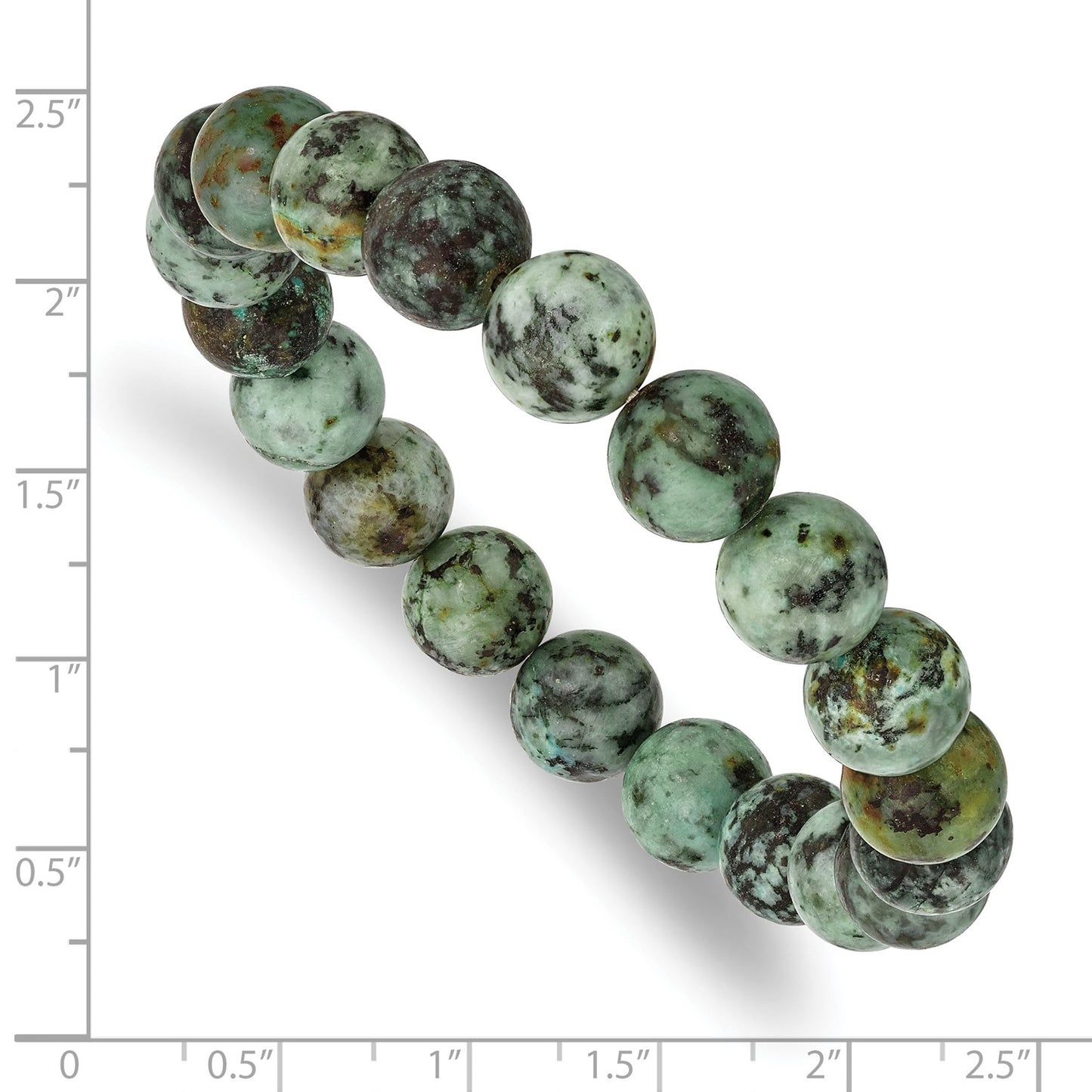 MJ 10mm African Pine Agate Beaded Stretch Bracelet