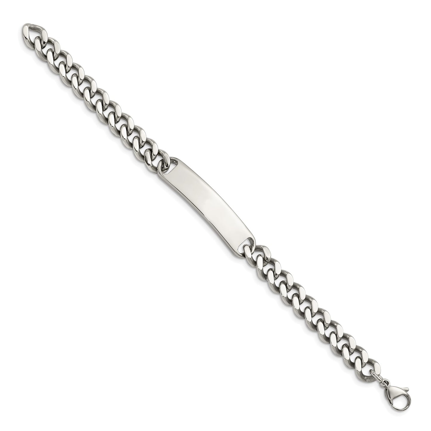 MJ Stainless Steel Polished Curb Chain 8.5 inch ID Bracelet
