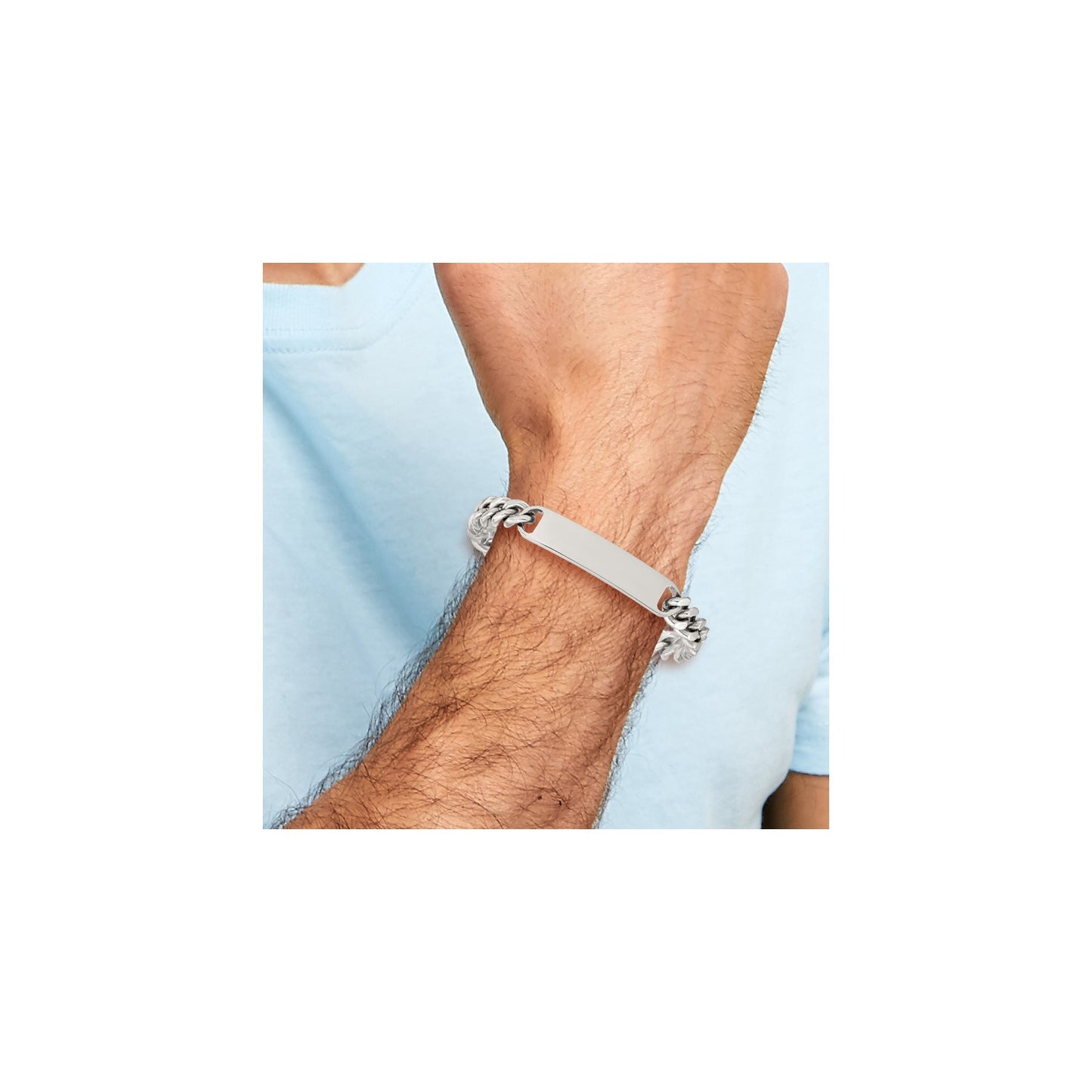 MJ Stainless Steel Polished Curb Chain 8.5 inch ID Bracelet