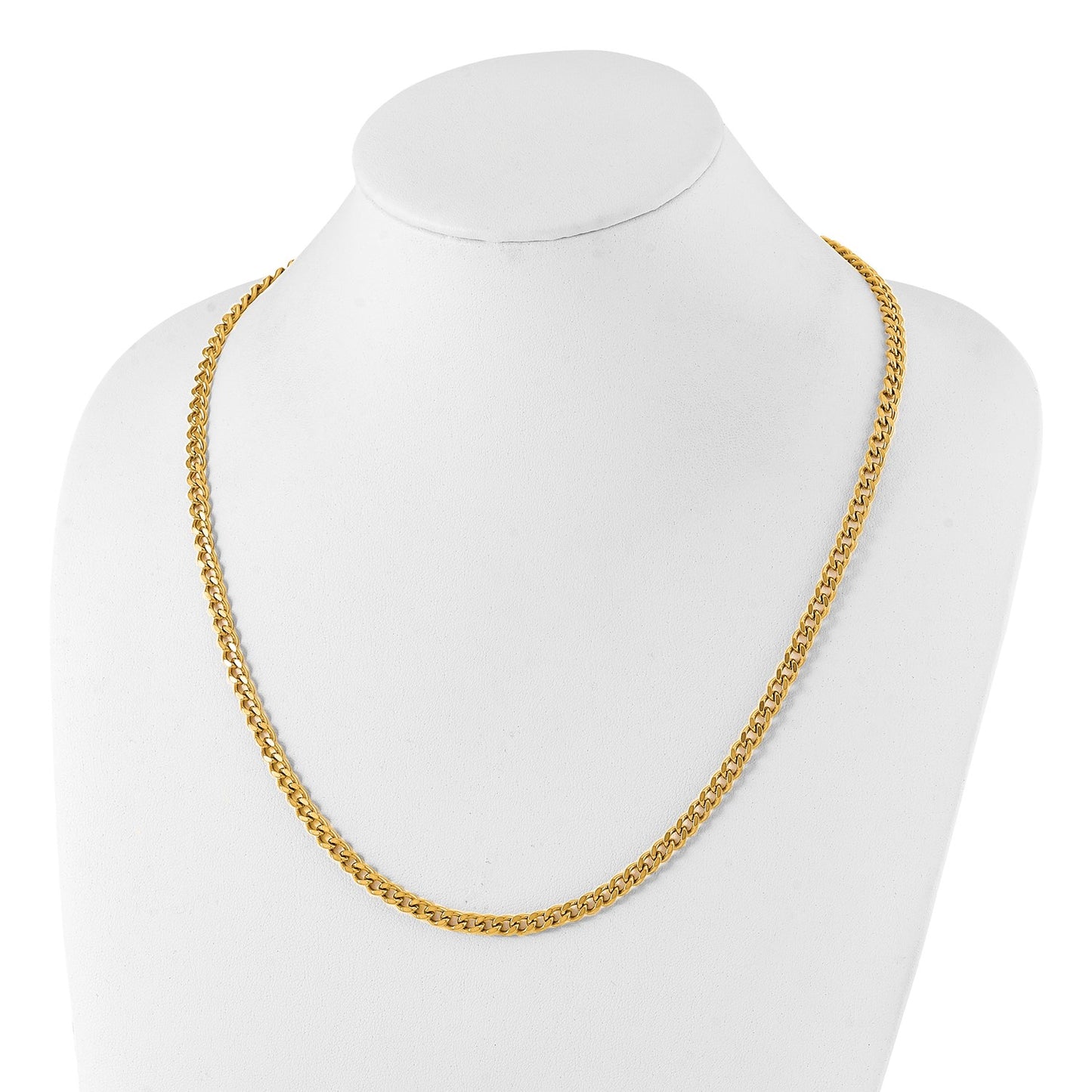 MJ Stainless Steel Polished Yellow IP-plated 5mm 24 inch Curb Chain Necklace