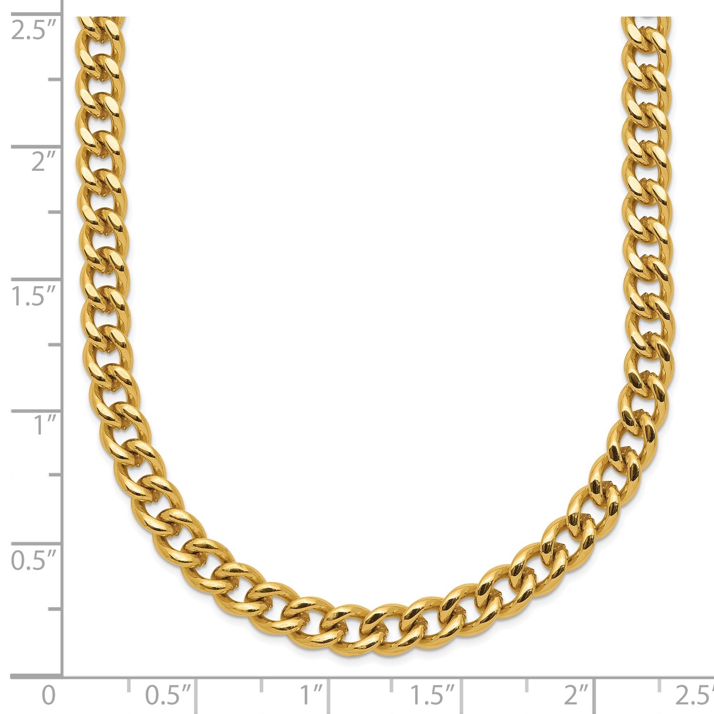MJ Stainless Steel Polished Yellow IP-plated 5mm 24 inch Curb Chain Necklace