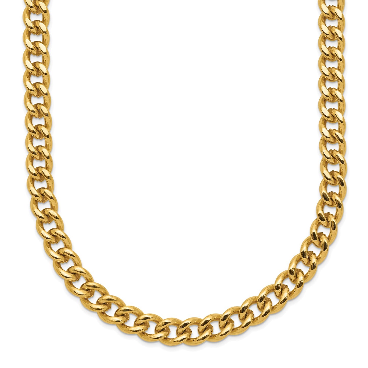 MJ Stainless Steel Polished Yellow IP-plated 5mm 24 inch Curb Chain Necklace