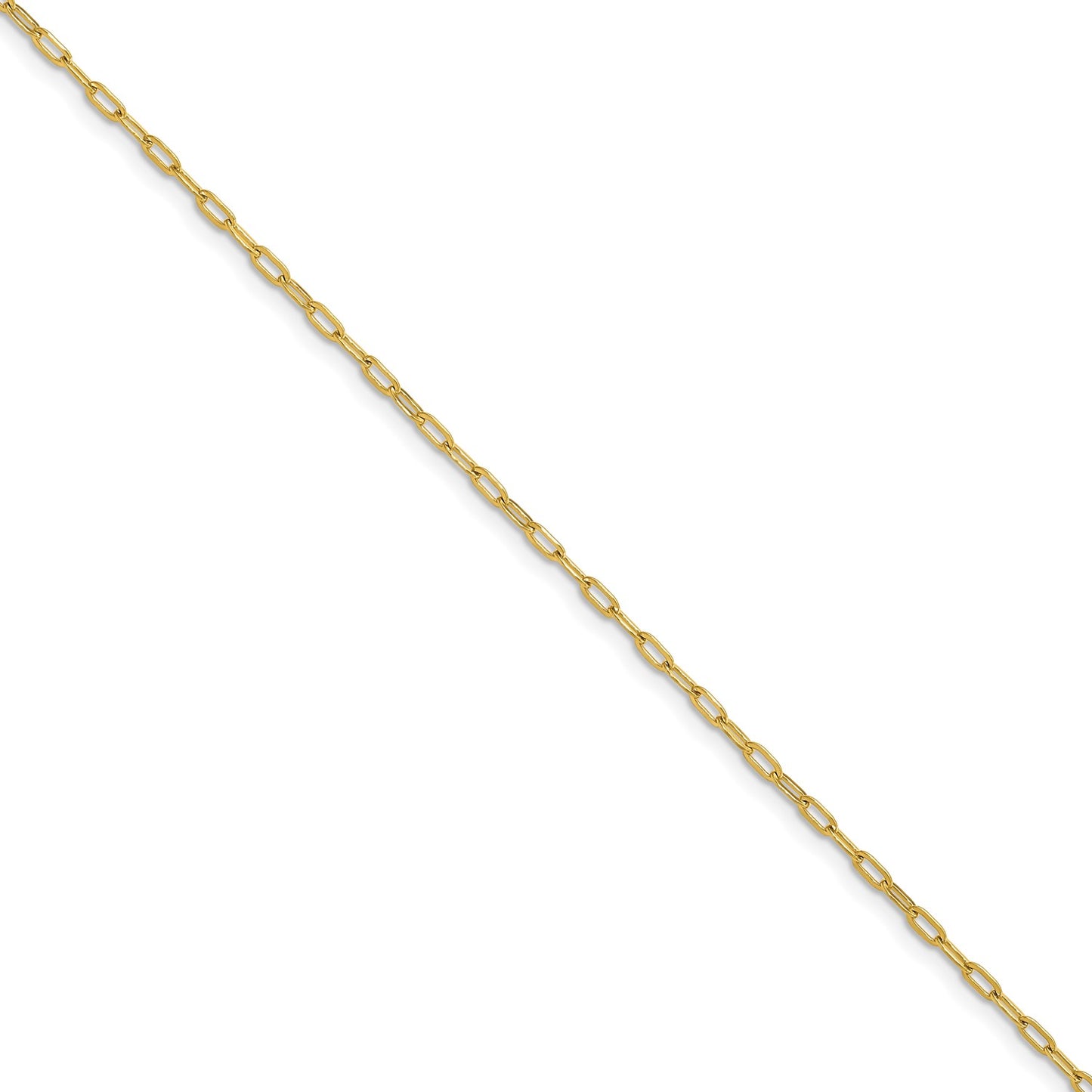 MJ Stainless Steel Polished Yellow IP-platead Enlongated Open Link Paperclip 20 inch Chain Necklace