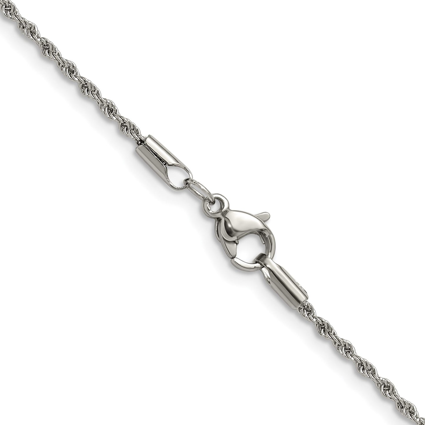 MJ Stainless Steel Polished 1.5mm 18 inch Rope Chain