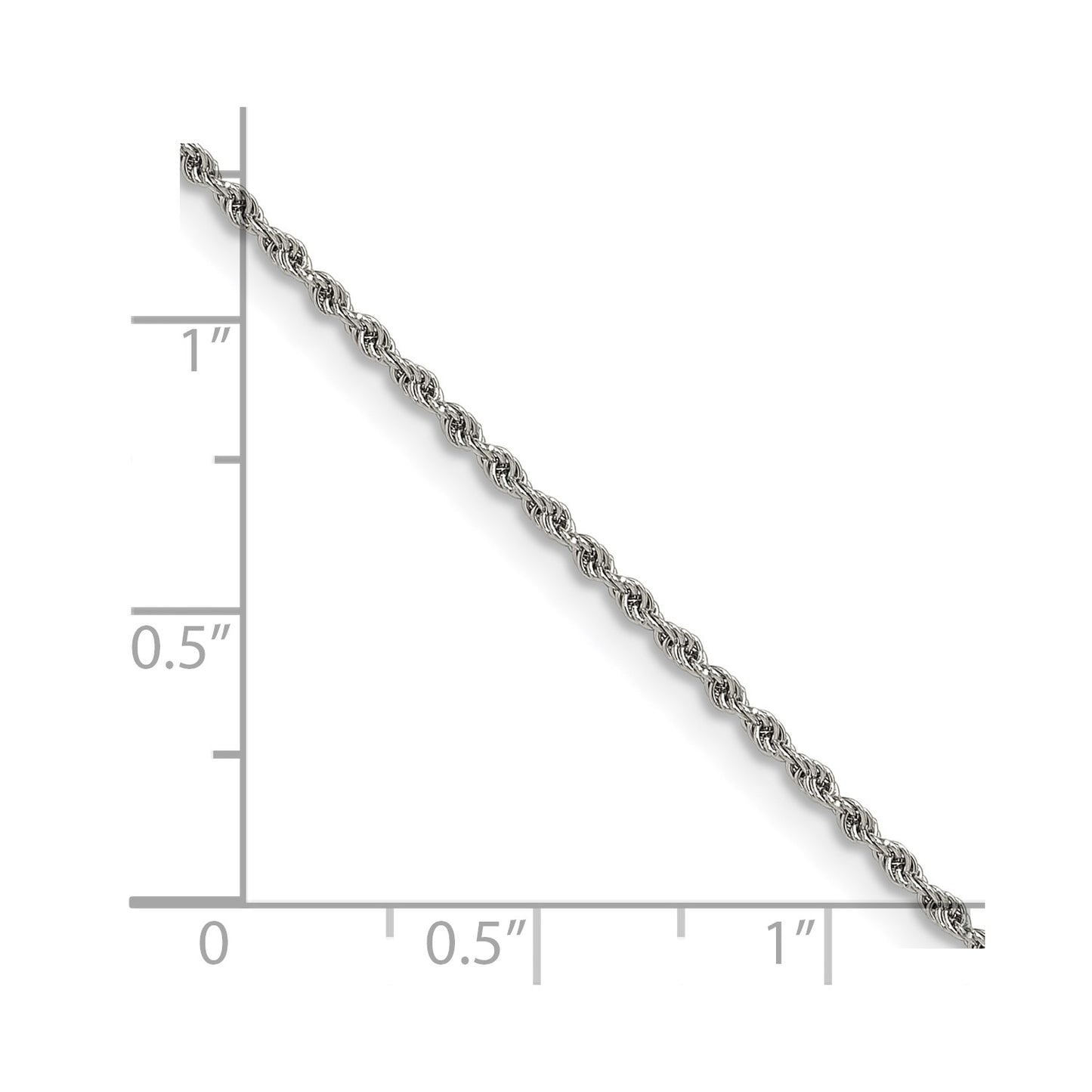 MJ Stainless Steel Polished 1.5mm 18 inch Rope Chain