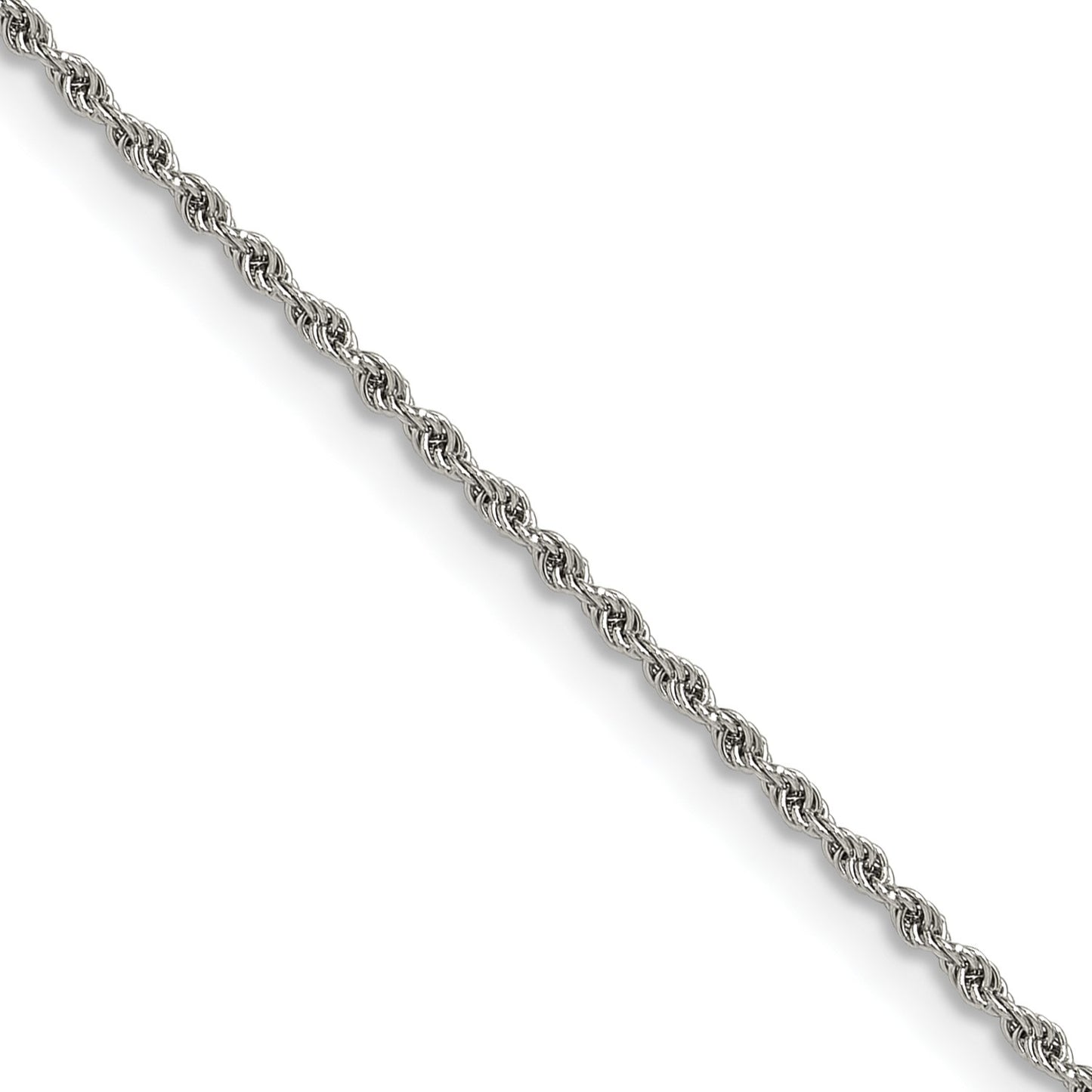 MJ Stainless Steel Polished 1.5mm 18 inch Rope Chain