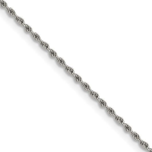 MJ Stainless Steel Polished 1.5mm 18 inch Rope Chain
