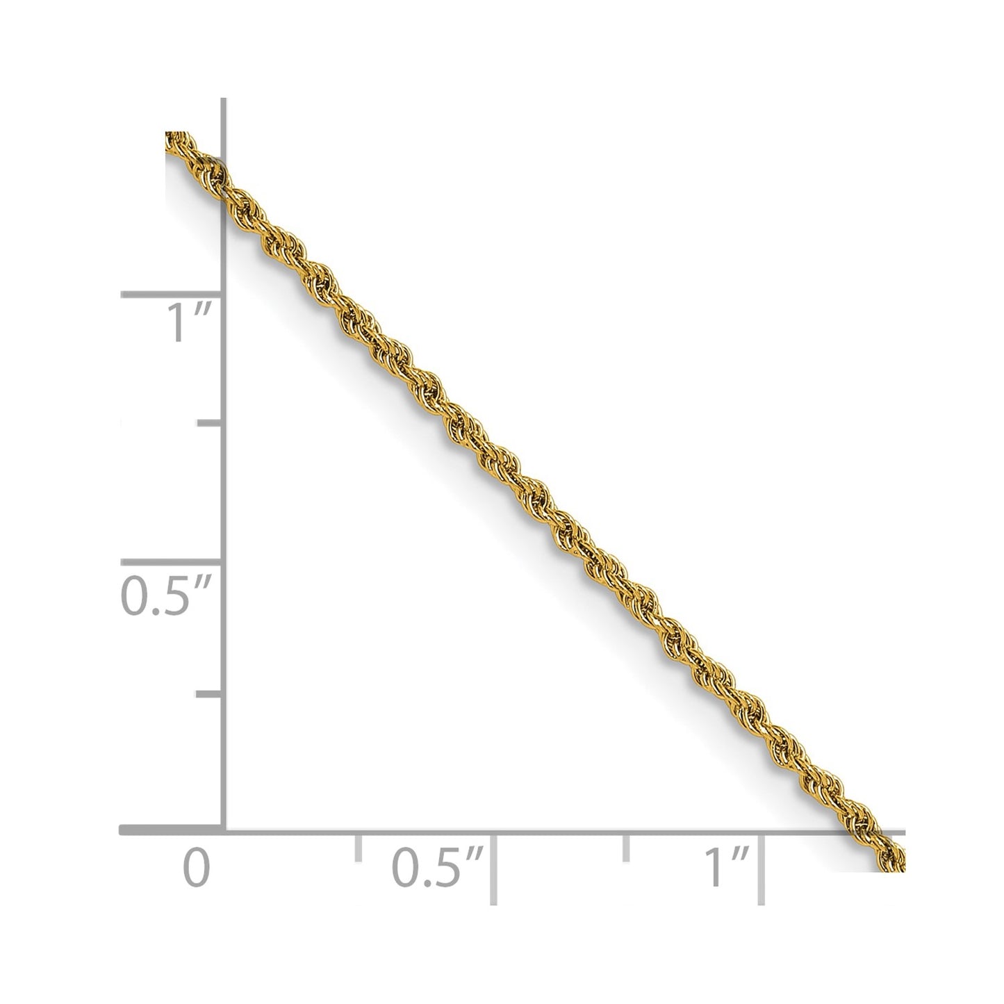 MJ Stainless Steel Polished Yellow IP-plated 1.5mm 18 inch Rope Chain