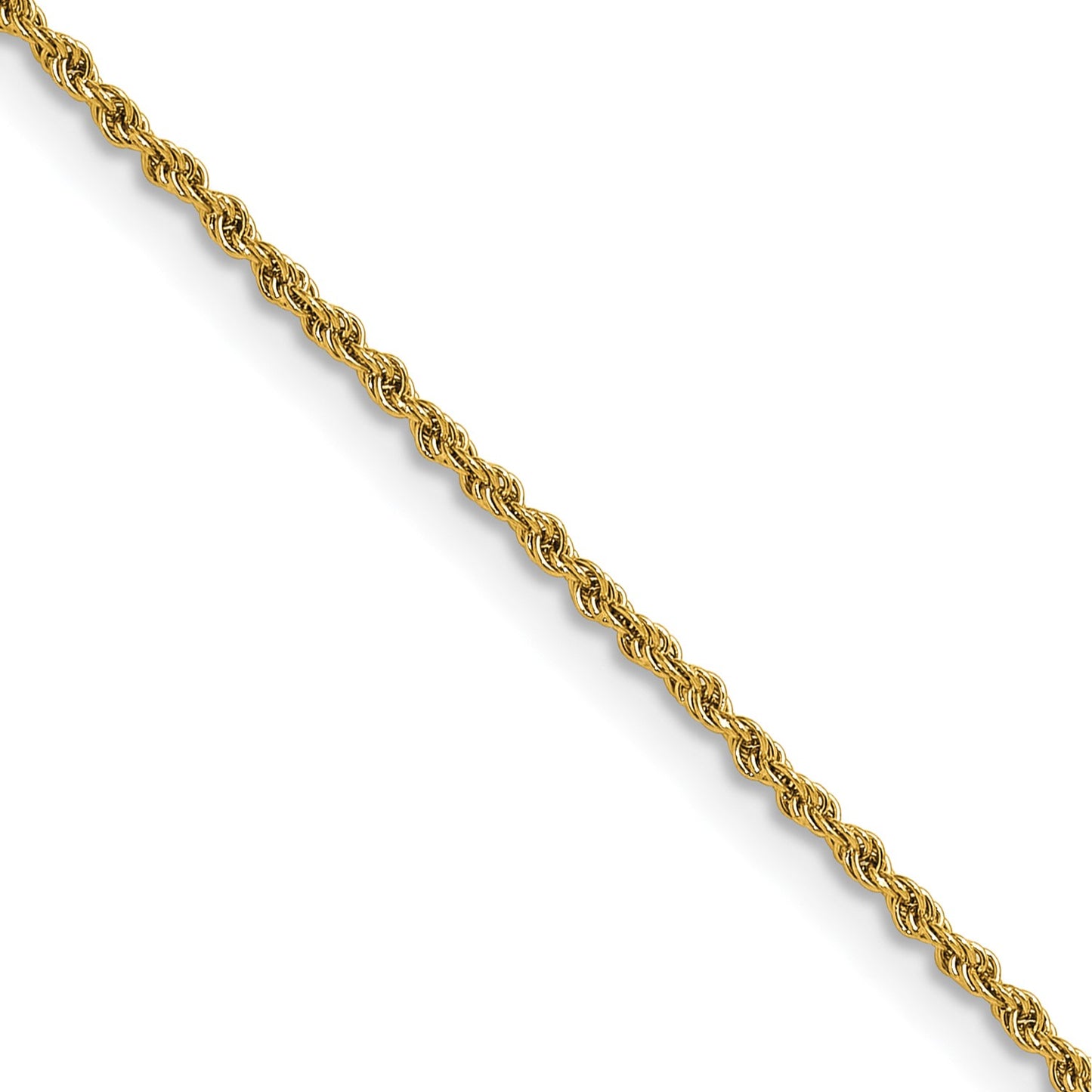 MJ Stainless Steel Polished Yellow IP-plated 1.5mm 18 inch Rope Chain