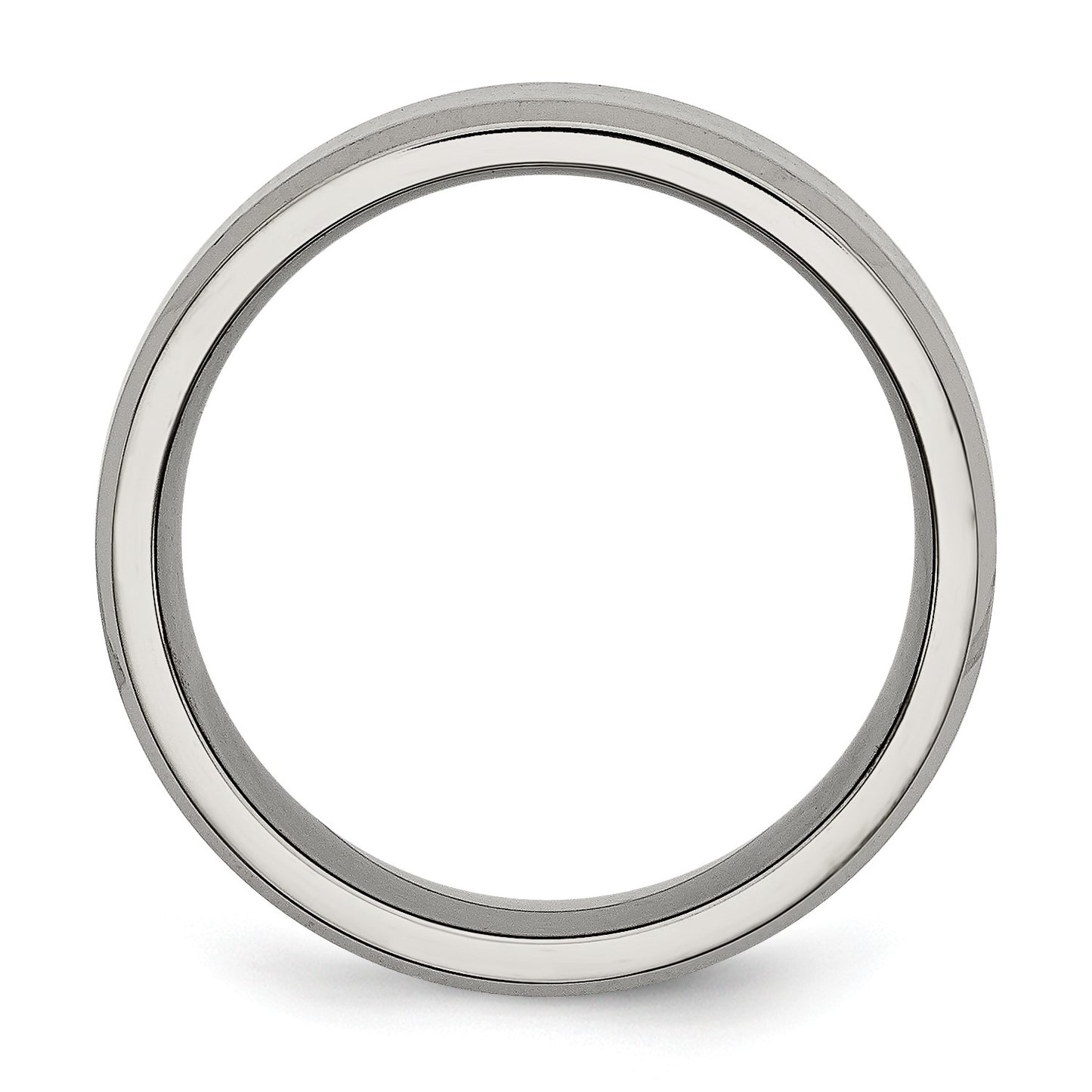 MJ Titanium Brushed and Polished 8mm Beveled Edge Band