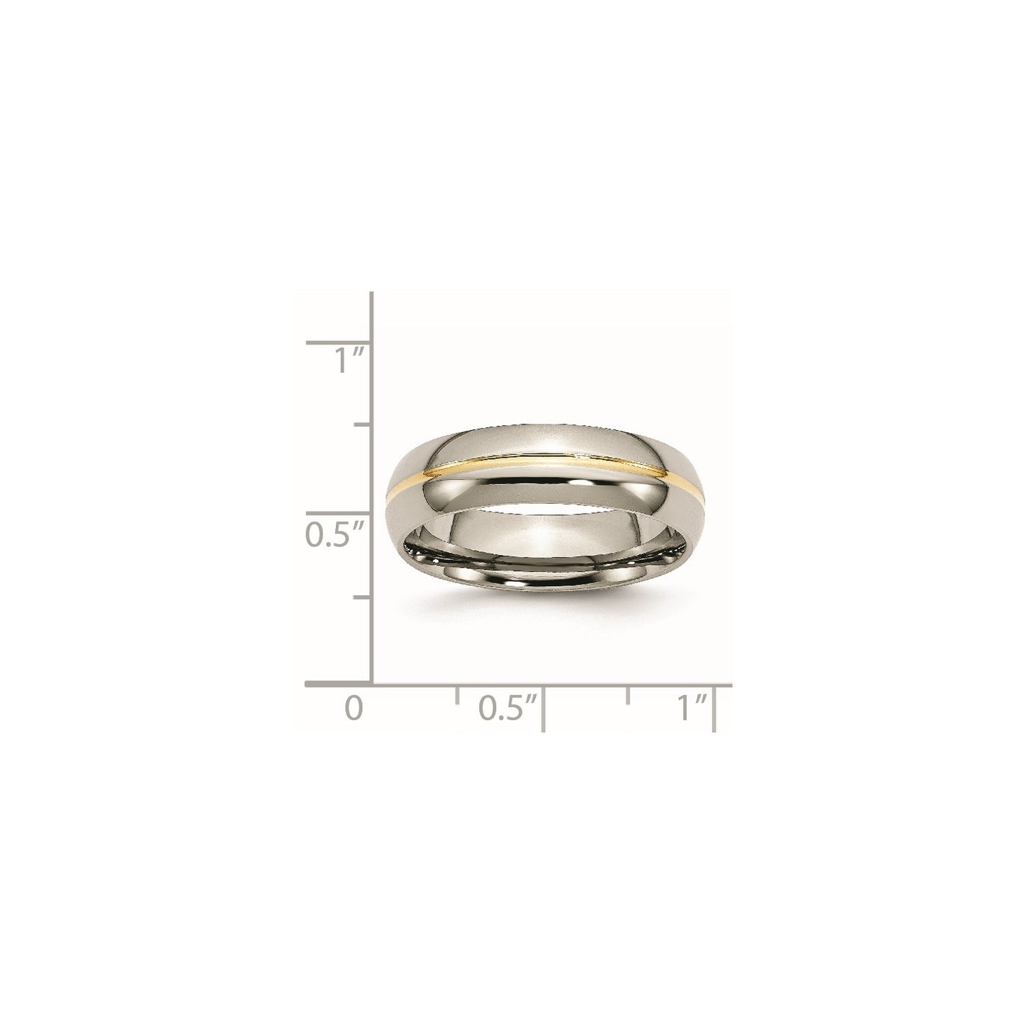 MJ Titanium Polished Yellow IP-plated 6mm Grooved Band
