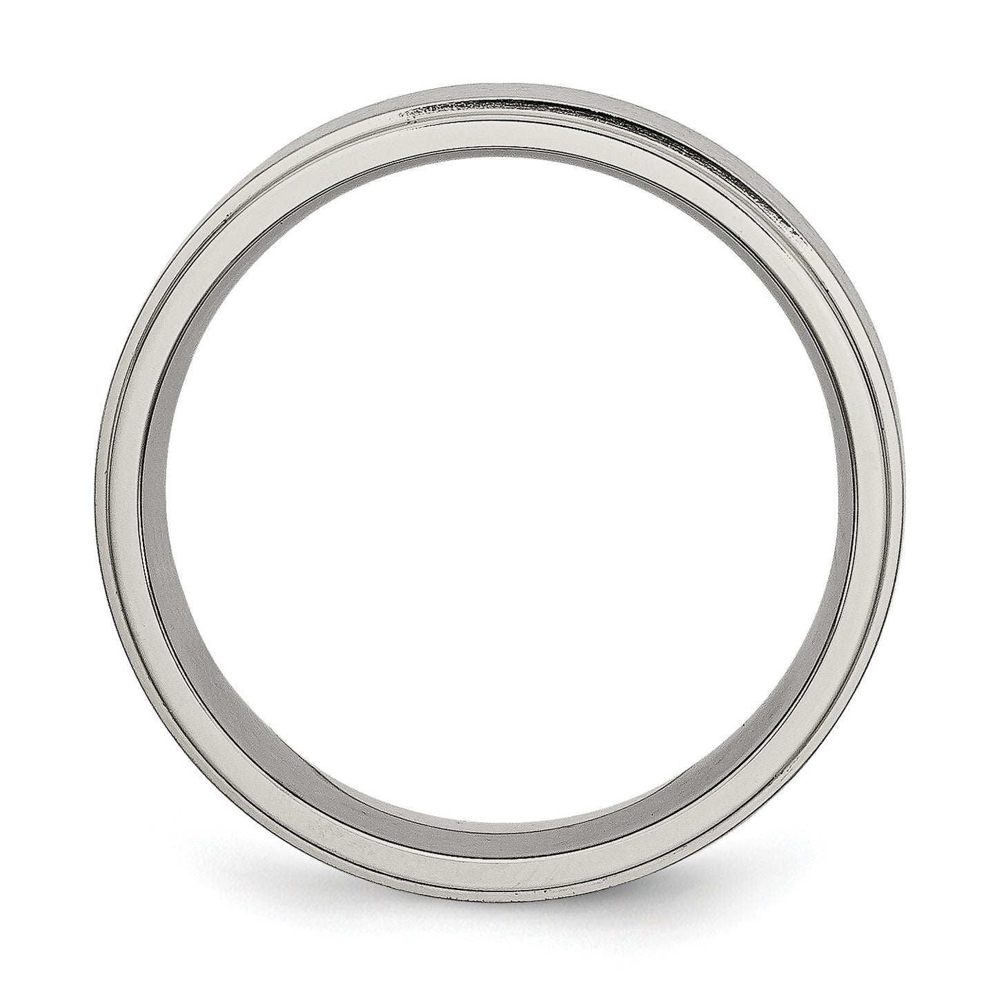 MJ Titanium Brushed Center 7mm Ridged Edge Band
