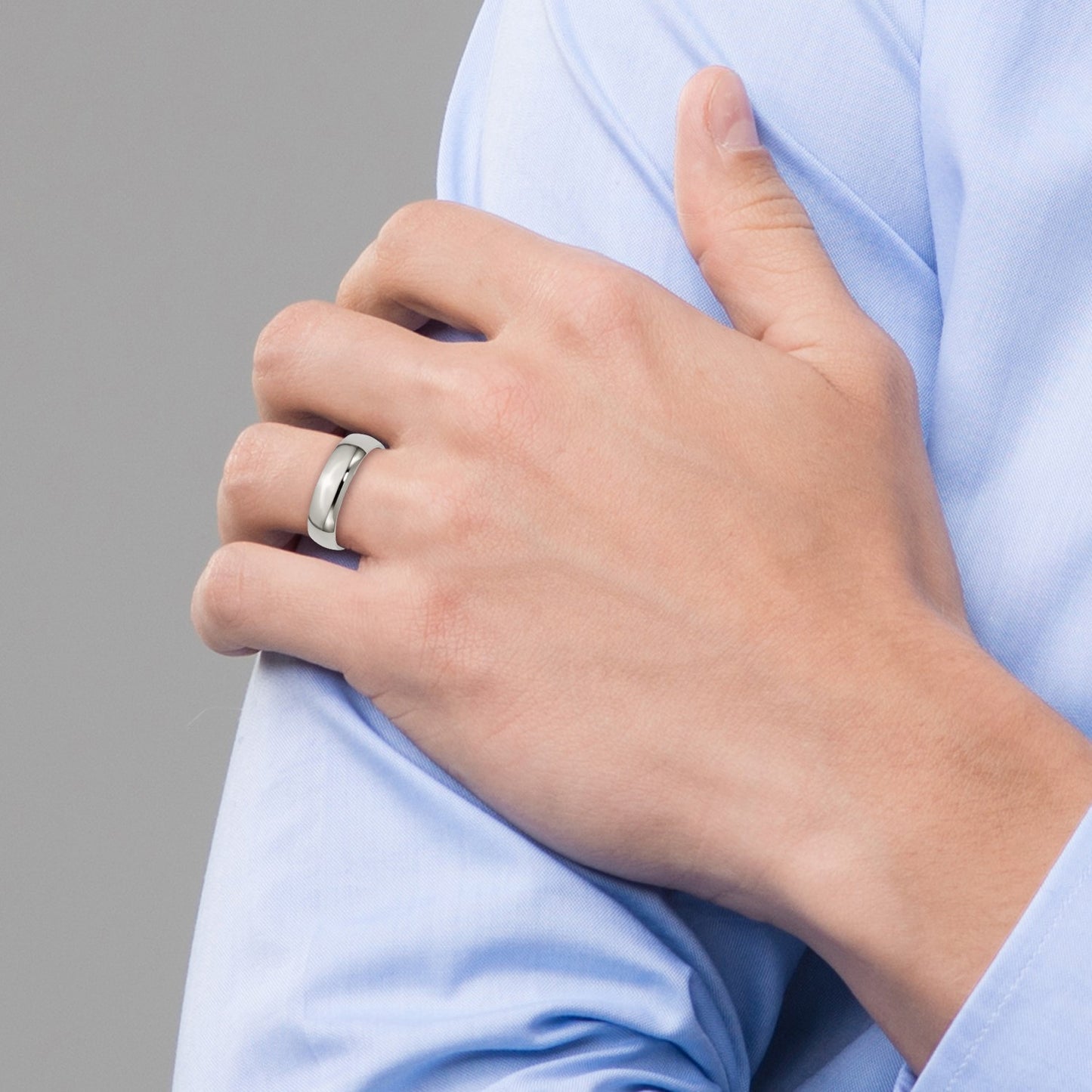 MJ Titanium Polished 6mm Half Round Band