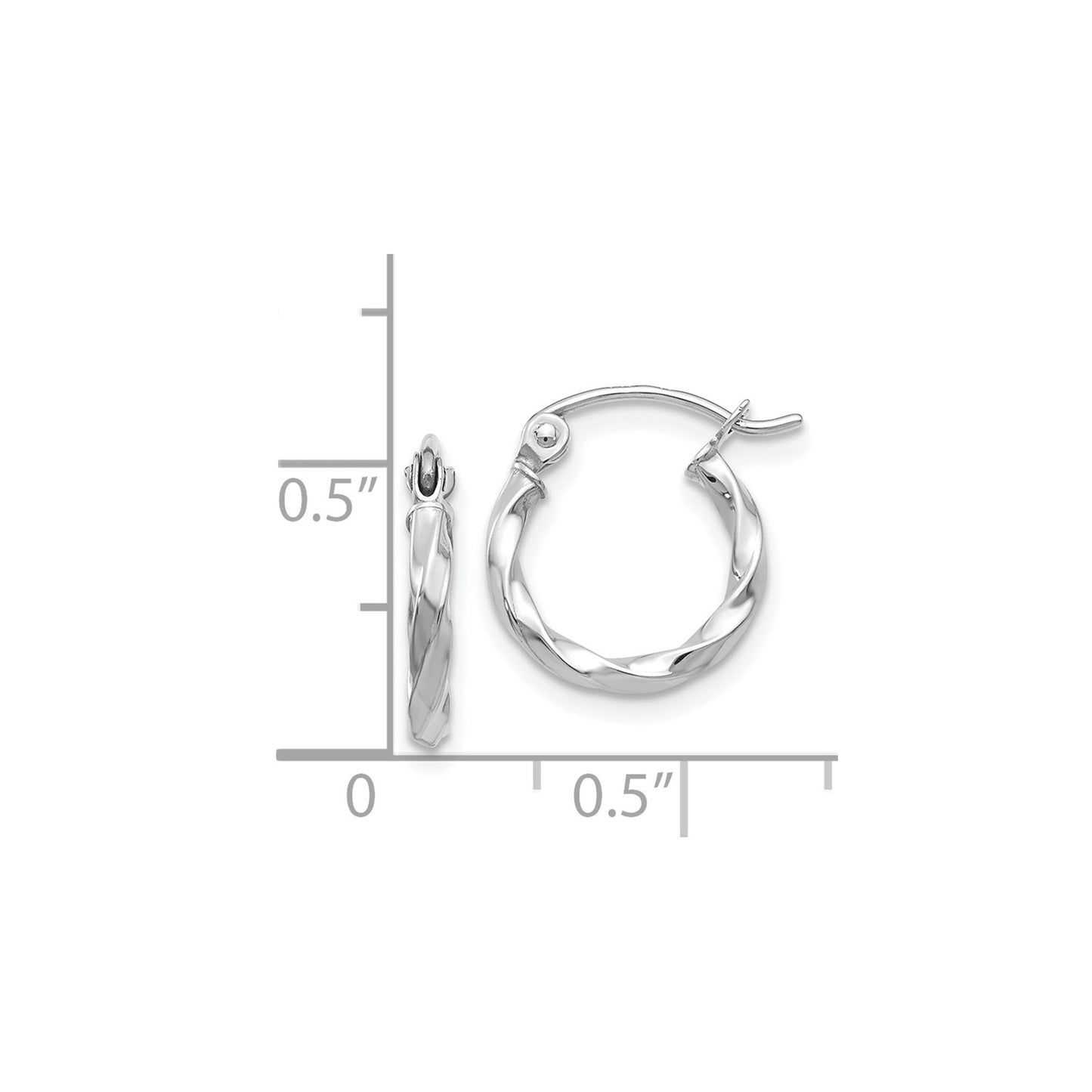 GE 14k WG Twist Polished Hoop Earring