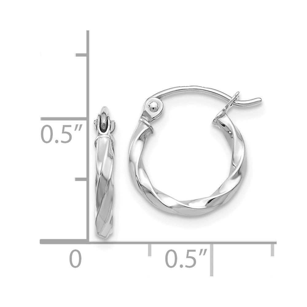GE 14k WG Twist Polished Hoop Earring