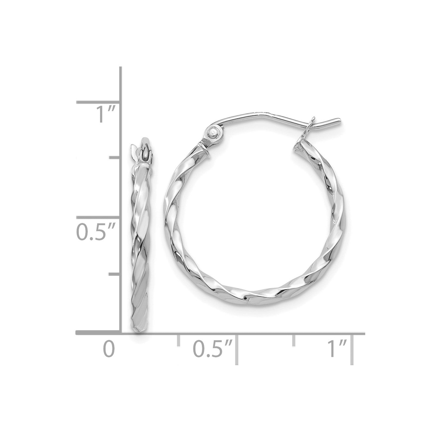 GE 14k WG Twist Polished Hoop Earring