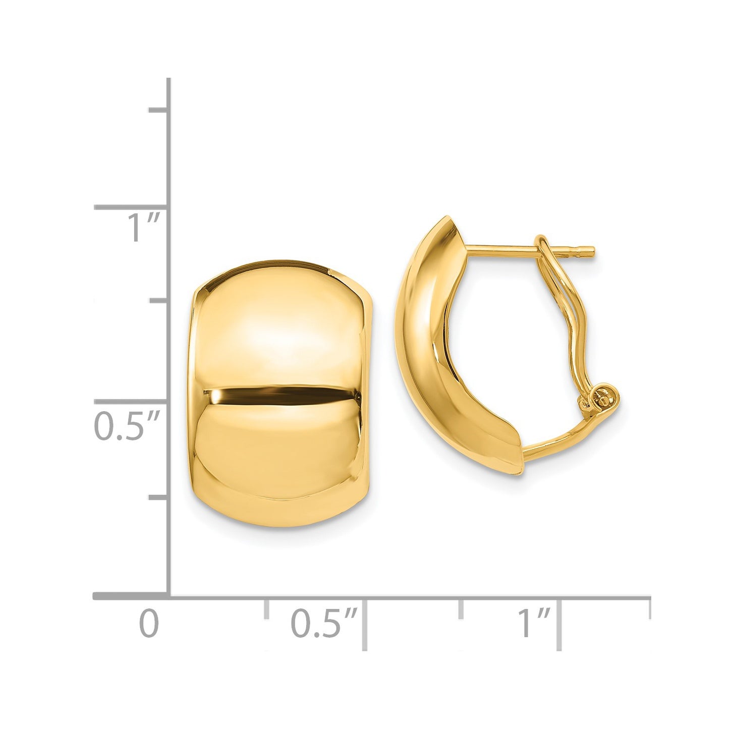 GE 14K Polished Omega Back Earrings