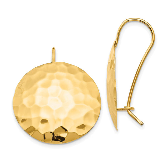 GE 14k Hammered Circle Earrings