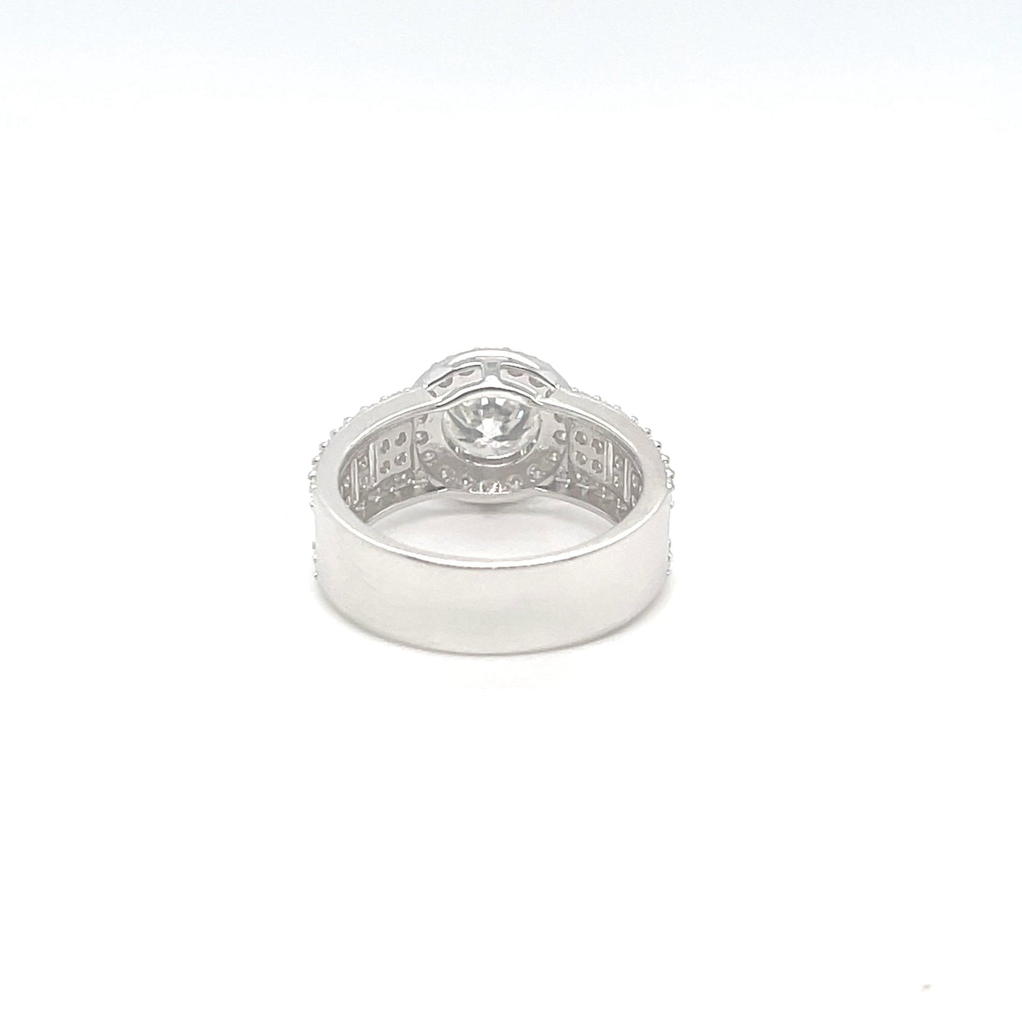 TTT Round Side Accented Ring 1.5CT | Rhodium Plated Sterling Silver | Moissanite | Through Thick & Thin