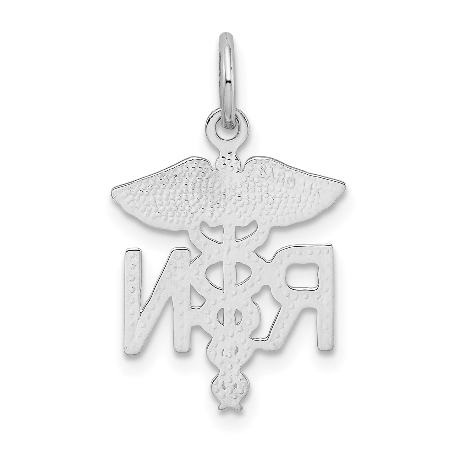 GCH 14k White Gold RN Registered Nurse Charm