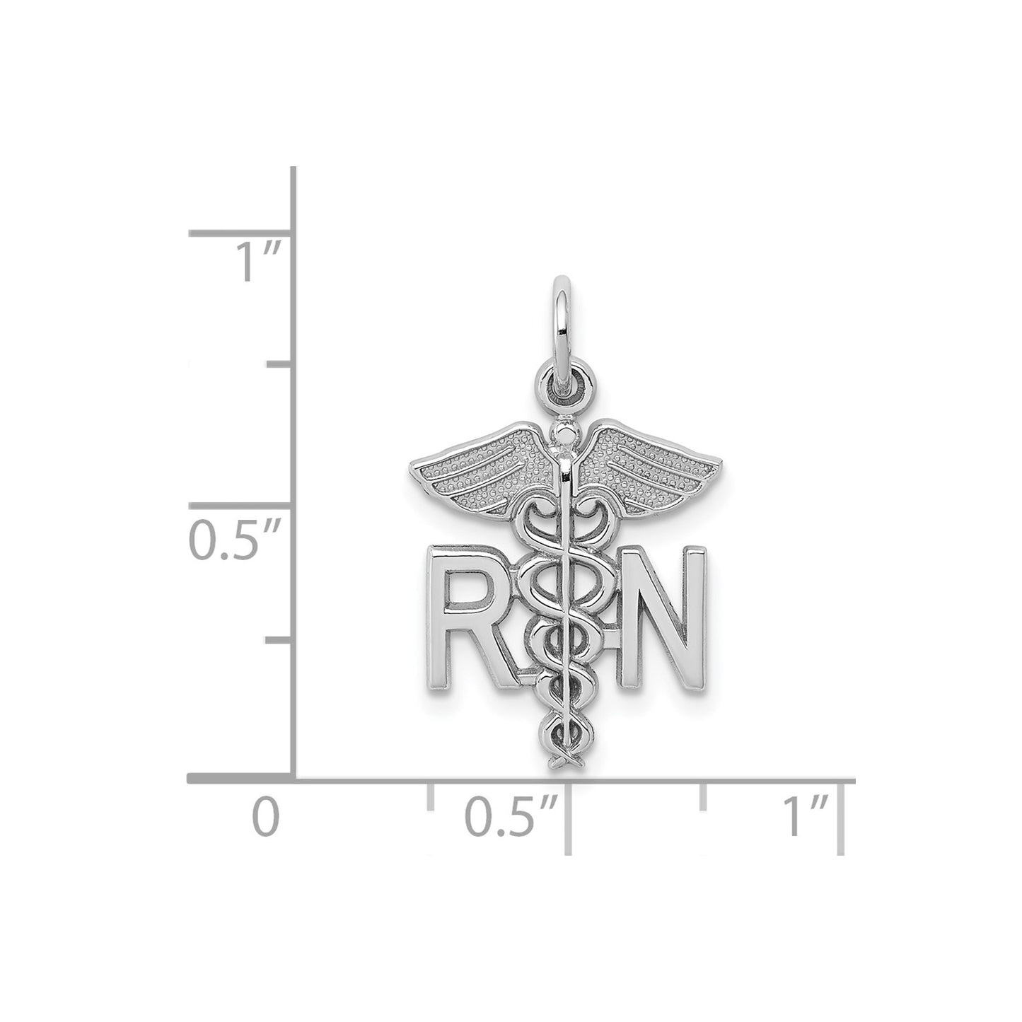 GCH 14k White Gold RN Registered Nurse Charm