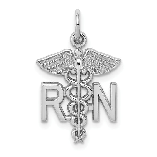 GCH 14k White Gold RN Registered Nurse Charm
