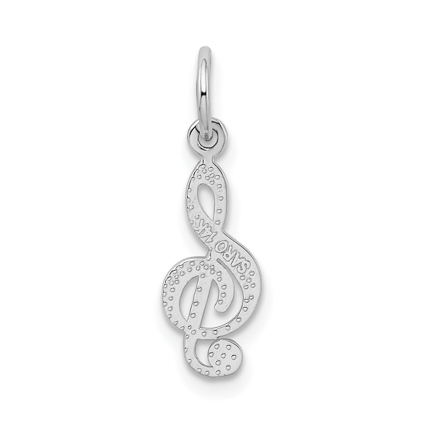 GP 14k White Gold Treble Clef Charm