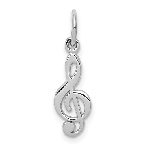GP 14k White Gold Treble Clef Charm
