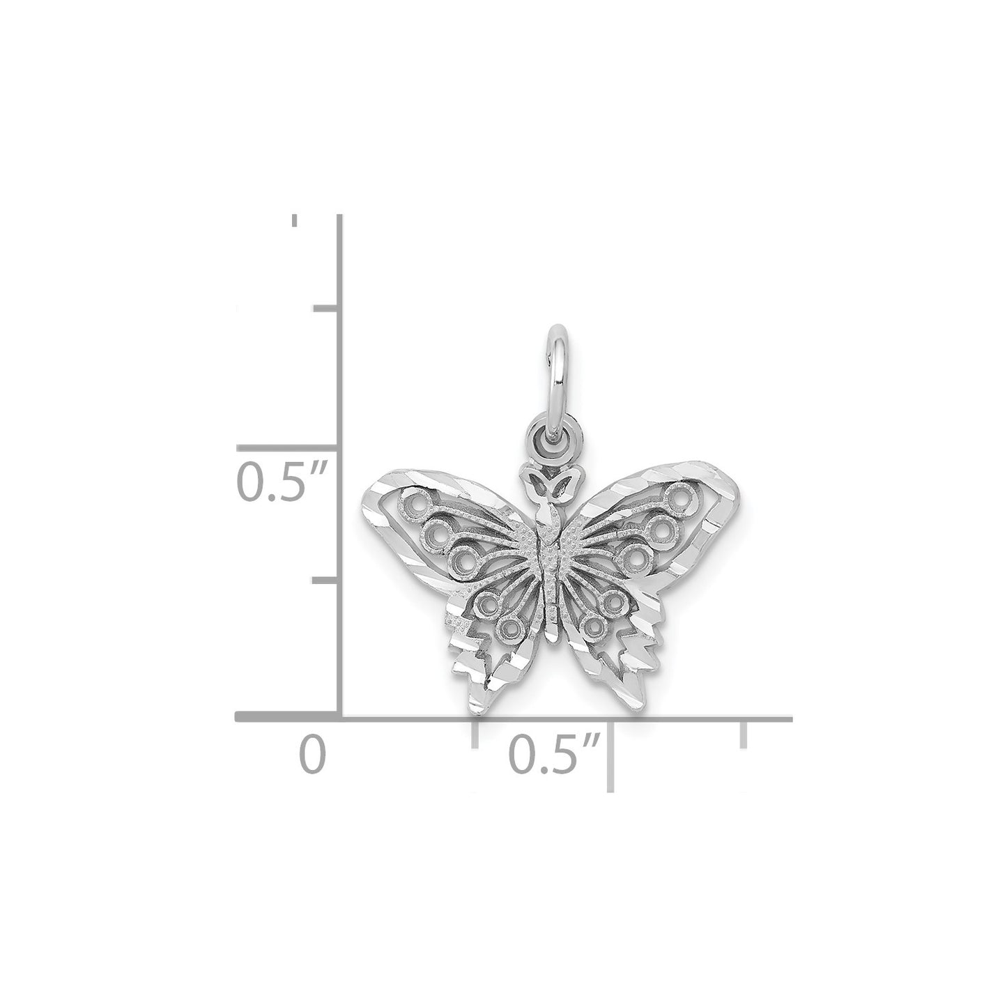 GCH 14k White Gold Butterfly Charm
